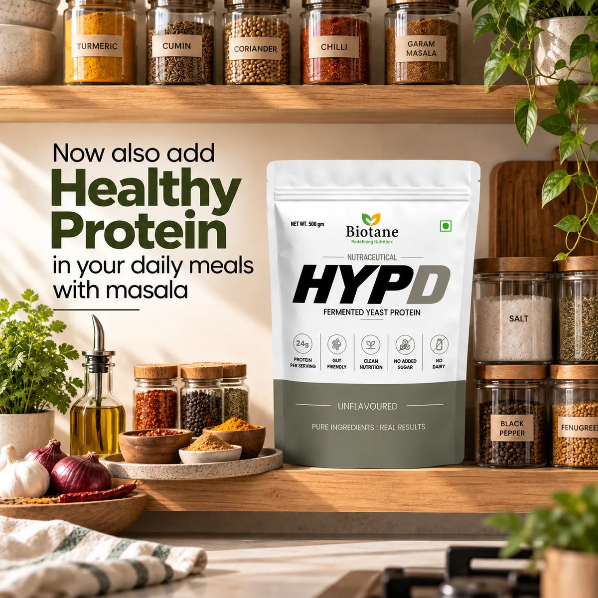 HYPD Unflavoured Fermented Yeast Protein Powder 500g – unflavoured yeast protein image 4