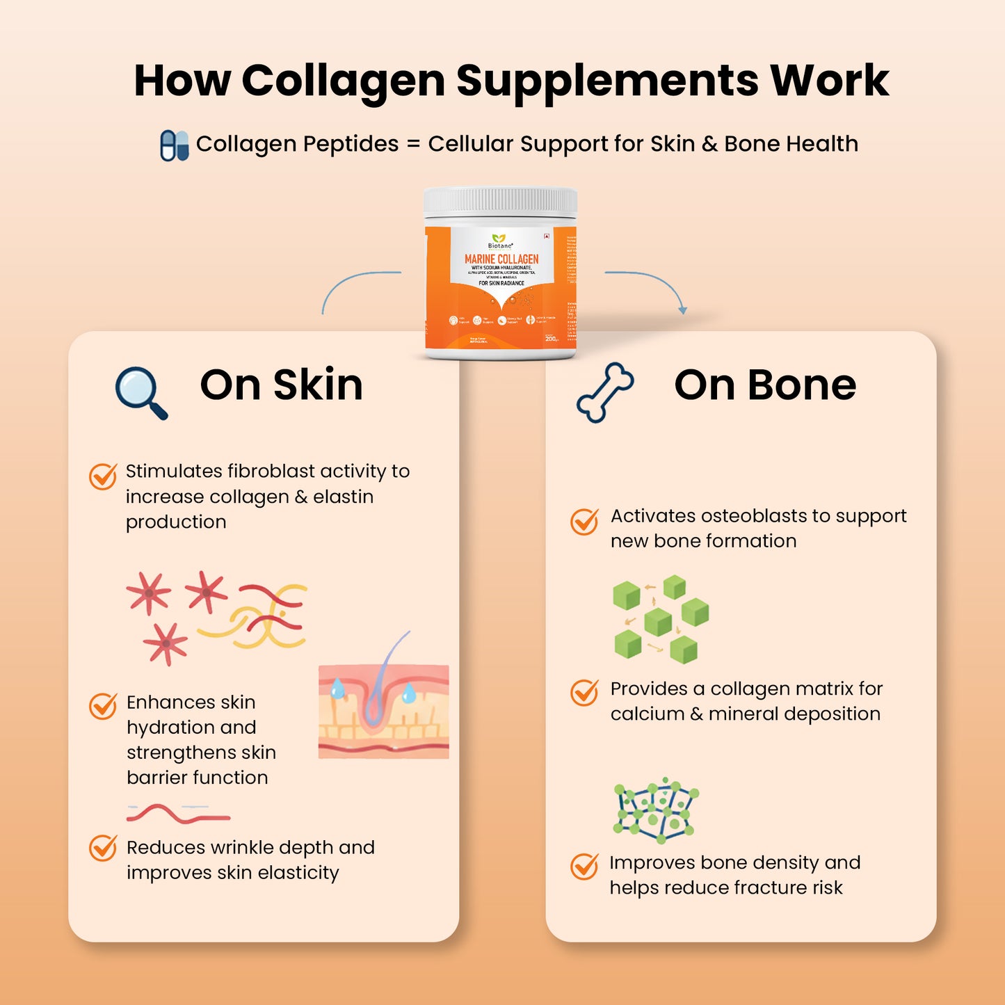 Biotane Marine Collagen with Sodium Hyaluronate, Biotin, Alpha Lipoic Acid, Lycopene, Green Tea, Vitamins & Minerals | Advanced Skin, Hair, Nail, Joint & Bone Support | Hydration, Anti-Aging & Overall Wellness | 25 Servings
