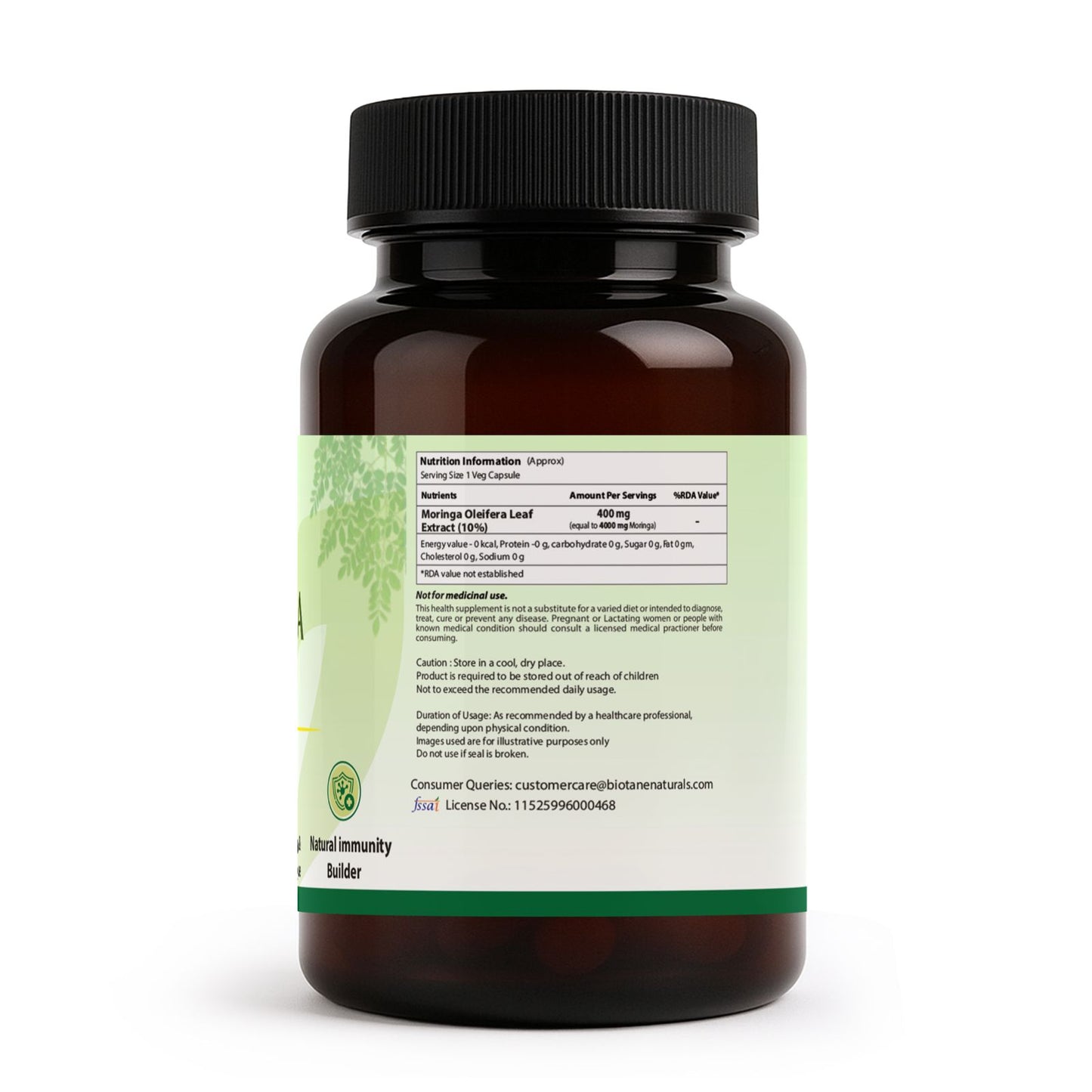 Biotane Moringa Capsules 4000mg | Natural Energy & Immunity Support | Helps Maintain Healthy Cholesterol | Joint & Vitality Care