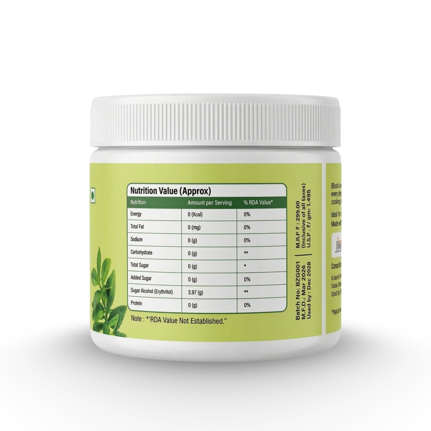 Biotane Zero Guilt Sweetener | Taste Like Sugar & Use Like Sugar | 1:1 Sugar Replacer for Cooking & Baking | Zero Calorie | Sugar Free | Keto & Diabetic Friendly – 200g