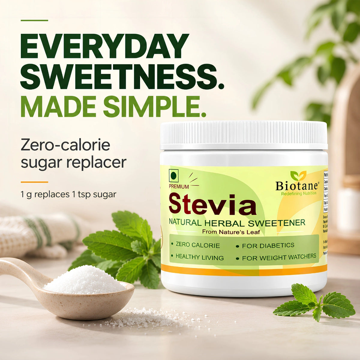 Biotane Premium Stevia Natural Sugar replacer