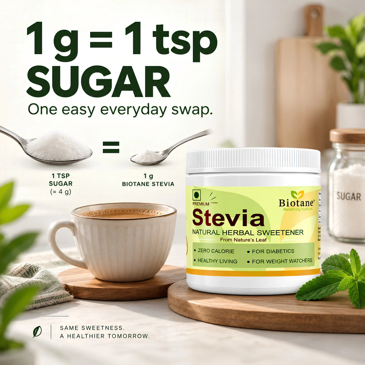 Biotane Premium Stevia Natural Sugar replacer
