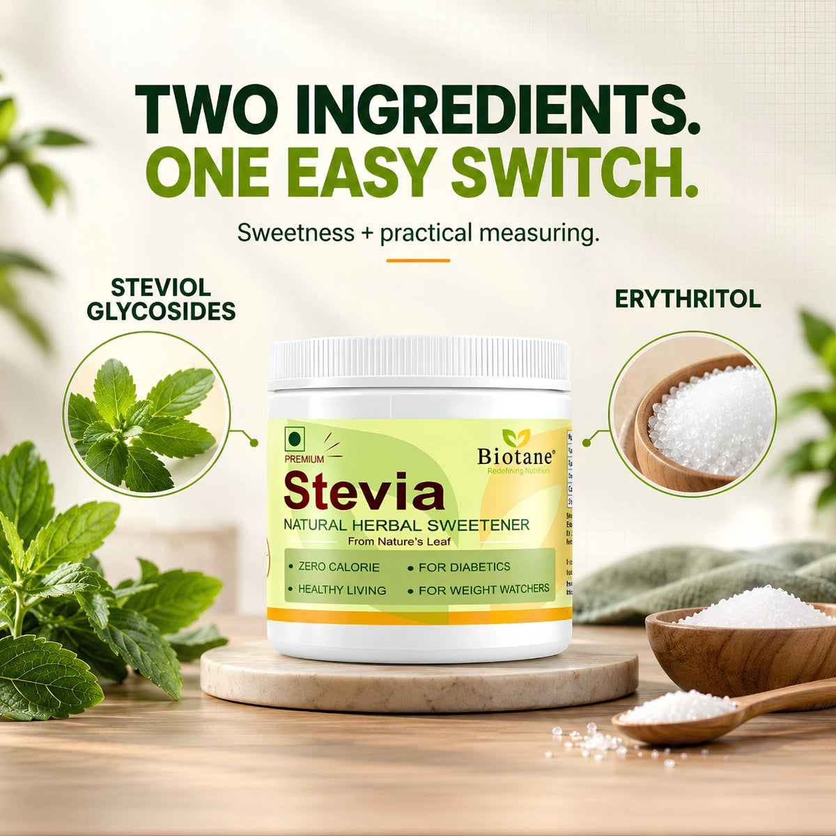 Biotane Premium Stevia Natural Sugar replacer