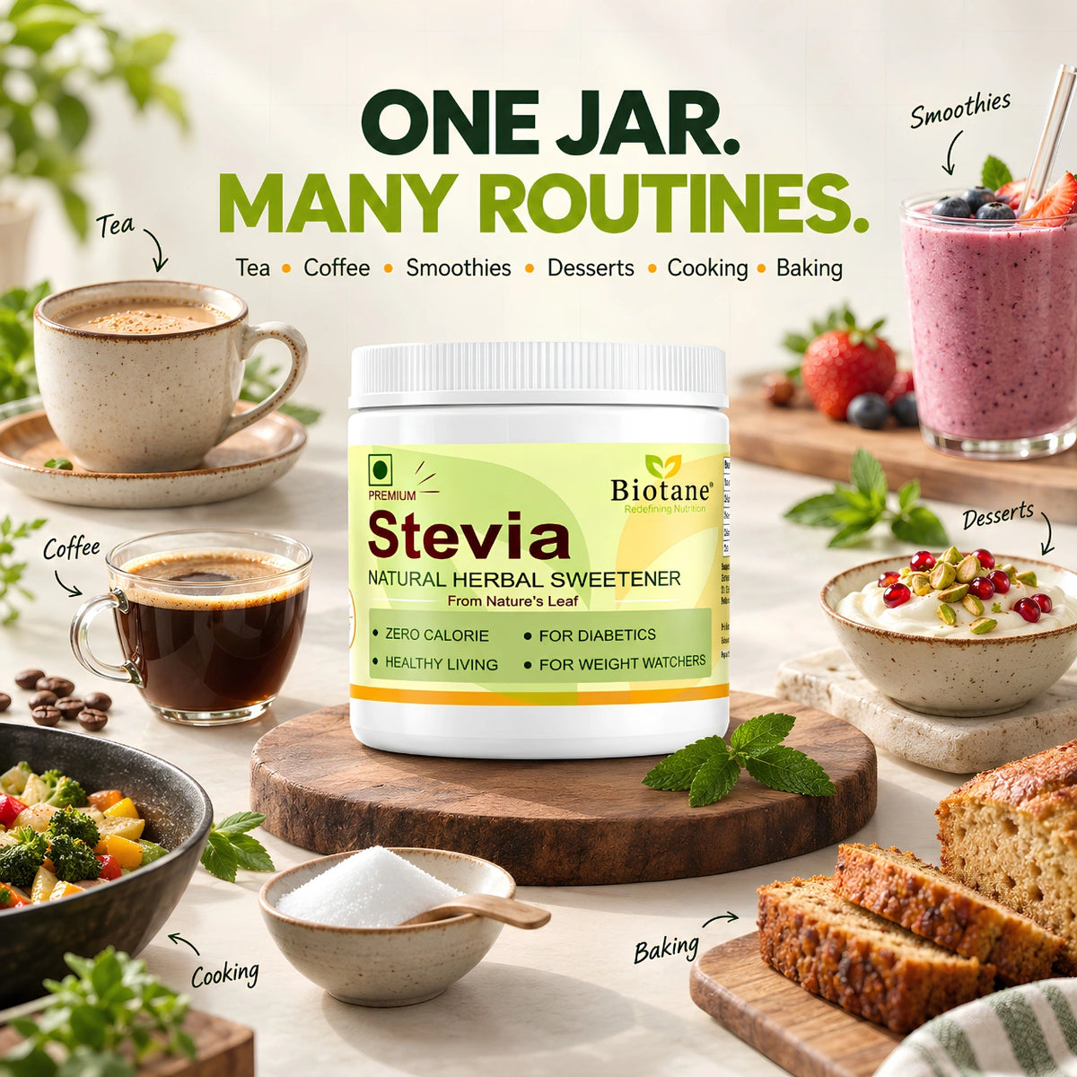 Biotane Premium Stevia Natural Sugar replacer