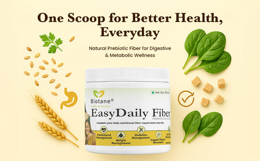 Biotane EasyDaily Fiber | Prebiotic Fiber for Gut Health Support  |  Unflavored  | 100 gm Pack