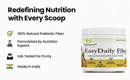 Biotane EasyDaily Fiber | Prebiotic Fiber for Gut Health Support  |  Unflavored  | 100 gm Pack