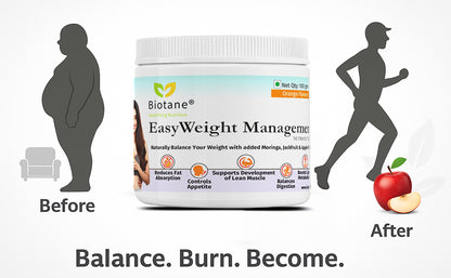 Biotane EasyWeight Management Powder | Weight loss, Controls Appetite, Reduces Fat Absorption Naturally | Orange Flavour | 100 gm Pack