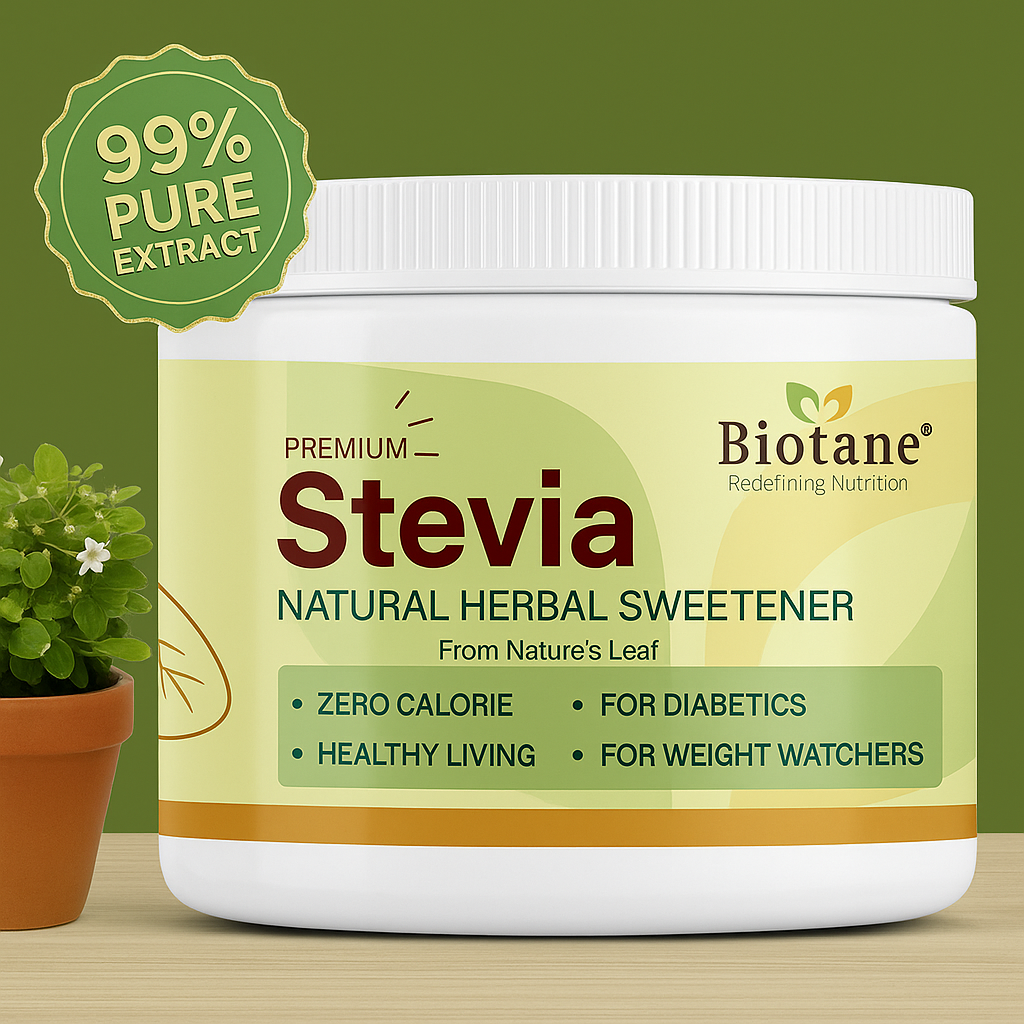 Biotane Premium Stevia Natural Sugar replacer, Zero Calorie Natural Sweetener | 200 gm Pack | Keto & Diabetic Friendly