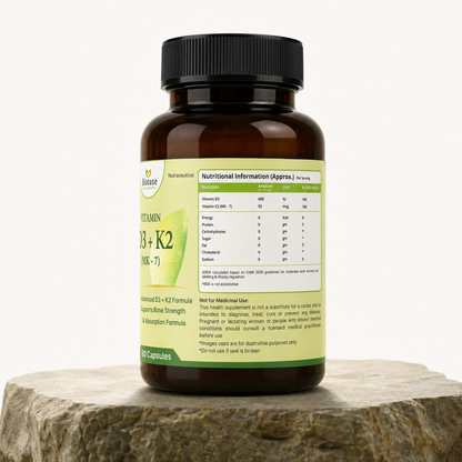 Biotane Vitamin D3&K2 Capsules| Supports Bone Health, Calcium Absorption & Immune Support Supplement | 60 Capsules