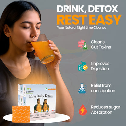 Biotane EasyDaily Detox for instant Gut Cleanse | Removes Toxins | Reduces Cholesterol | Refresh your body and mind | Everday Freshness (10gm x 10 Sachet, Orange Flavour)