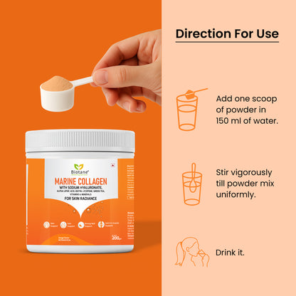 Biotane Marine Collagen with Sodium Hyaluronate, Biotin, Alpha Lipoic Acid, Lycopene, Green Tea, Vitamins & Minerals | Advanced Skin, Hair, Nail, Joint & Bone Support | Hydration, Anti-Aging & Overall Wellness | 25 Servings