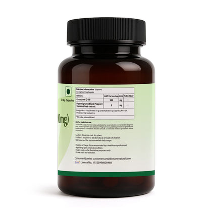 Biotane Coenzyme Q10 Capsules with Piperine 5mg | Antioxidant & Energy Support | Helps Maintain Heart Health & Cellular Wellness | 30 Veg Capsules