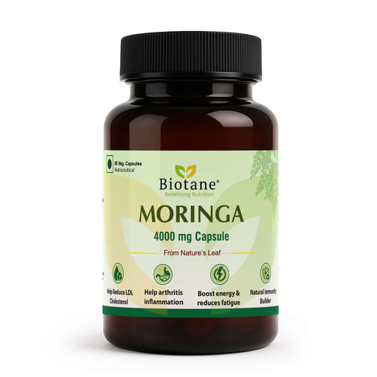 Biotane Moringa Capsules 4000mg | Natural Energy & Immunity Support | Helps Maintain Healthy Cholesterol | Joint & Vitality Care