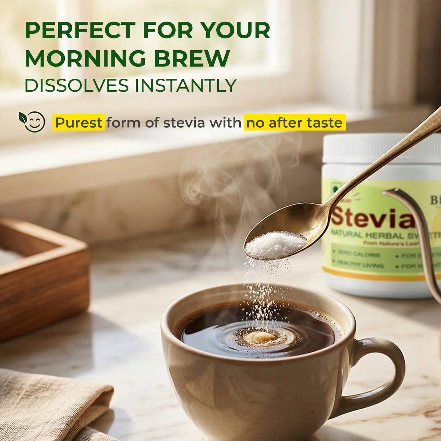 Biotane Premium Stevia Natural Sugar replacer, Zero Calorie Natural Sweetener | Keto & Diabetic Friendly| 200 gm Pack