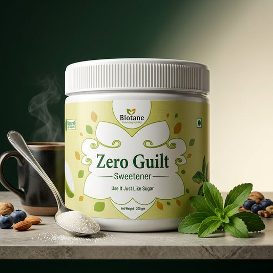 Biotane Zero Guilt Sweetener | Taste Like Sugar & Use Like Sugar | 1:1 Sugar Replacer for Cooking & Baking | Zero Calorie | Sugar Free | Keto & Diabetic Friendly – 200g